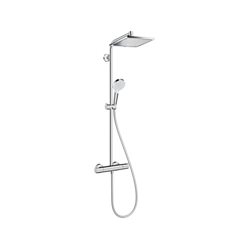 Immagine di Hansgrohe CROMETTA E showerpipe 240 1 jet, EcoSmart 9 l/min con termostatico, finitura cromo 27281000
