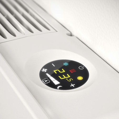 Immagine di Sabiana Carisma WHISPER CFF-ECM-MV-CB-T 20 Ventilconvettore residenziale senza valvole con mobile, con comando CB-Touch e unità di potenza UP-Touch (attacchi sinistri) 0071062