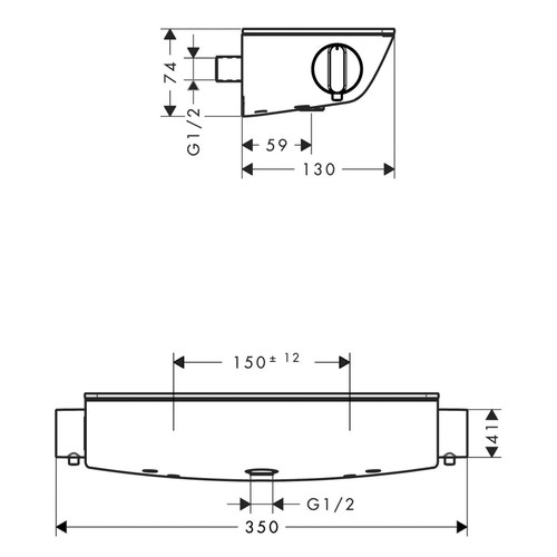 Immagine di Hansgrohe ECOSTAT SELECT miscelatore termostatico doccia esterno, finitura cromo 13161000