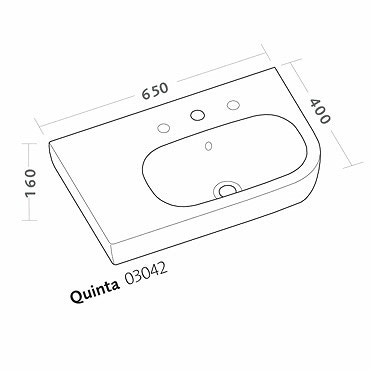 Immagine di Pozzi Ginori Quinta lavabo asimmetrico 65 sinistro, bianco 03042000