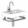 Pozzi Ginori Quinta composizione lavabo asimmetrico 65 destro; barra portasciugamani in ottone cromato. 3001000