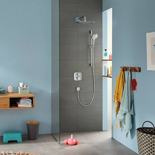 Immagine di Hansgrohe ECOSTAT E miscelatore termostatico ad incasso per 2 utenze, finitura cromo 15708000