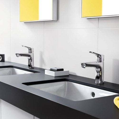 Immagine di Hansgrohe FOCUS miscelatore monocomando lavabo 100, con saltarello e scarico, finitura cromo 31607000