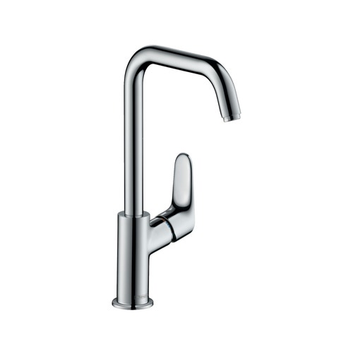 Immagine di Hansgrohe FOCUS miscelatore monocomando lavabo 240, con bocca erogazione girevole, scarico e saltarello, finitura cromo 31609000