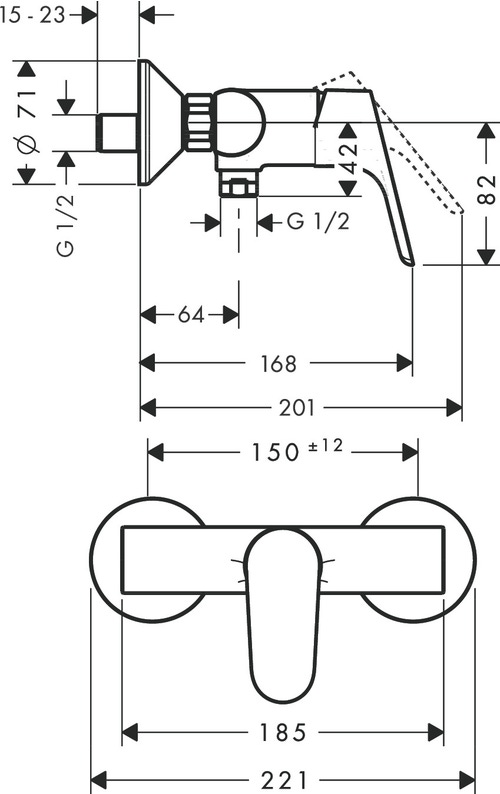 Immagine di Hansgrohe FOCUS miscelatore monocomando doccia esterno, finitura cromo 31960000