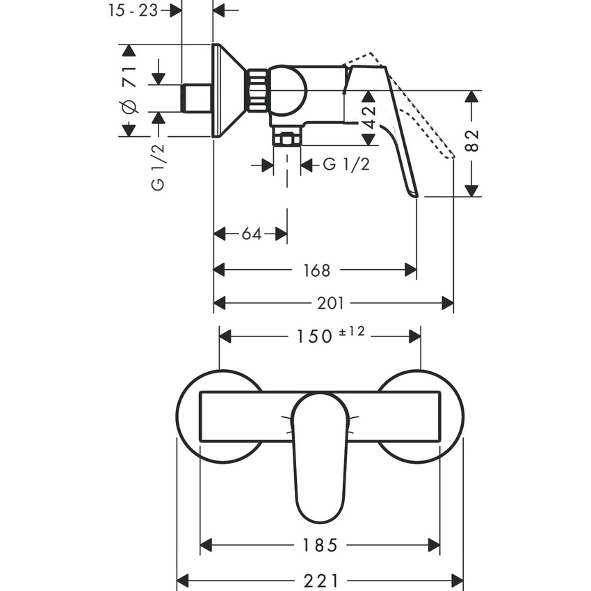 Immagine di Hansgrohe FOCUS miscelatore monocomando doccia esterno, finitura cromo 31960000