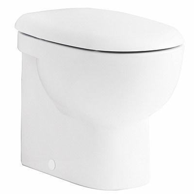 Immagine di Pozzi Ginori Quinta vaso con scarico a pavimento (S) completo di sedile con chiusura ammortizzata, bianco 03341000