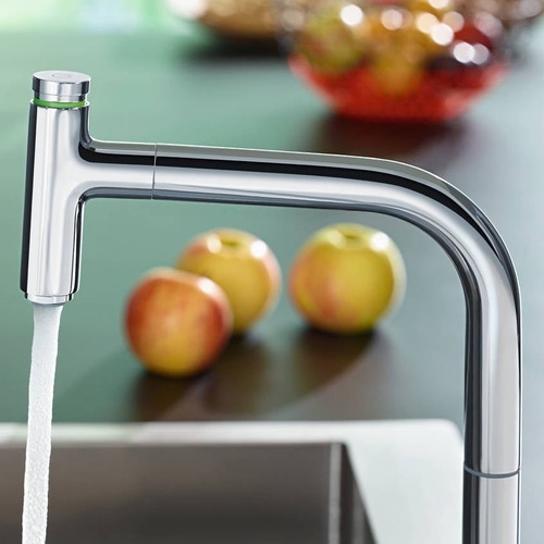 Immagine di Hansgrohe M71 miscelatore cucina monocomando a 2 fori, con bocca d'erogazione estraibile, finitura cromo 73804000