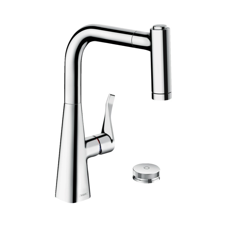 Immagine di Hansgrohe M71 miscelatore cucina monocomando H.33 cm, a 2 fori, con doccetta estraibile, finitura cromo 73805000