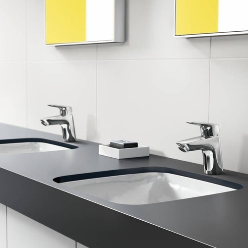 Immagine di Hansgrohe LOGIS miscelatore monocomando lavabo H.14 cm 70, con saltarello e scarico, finitura cromo 71070000