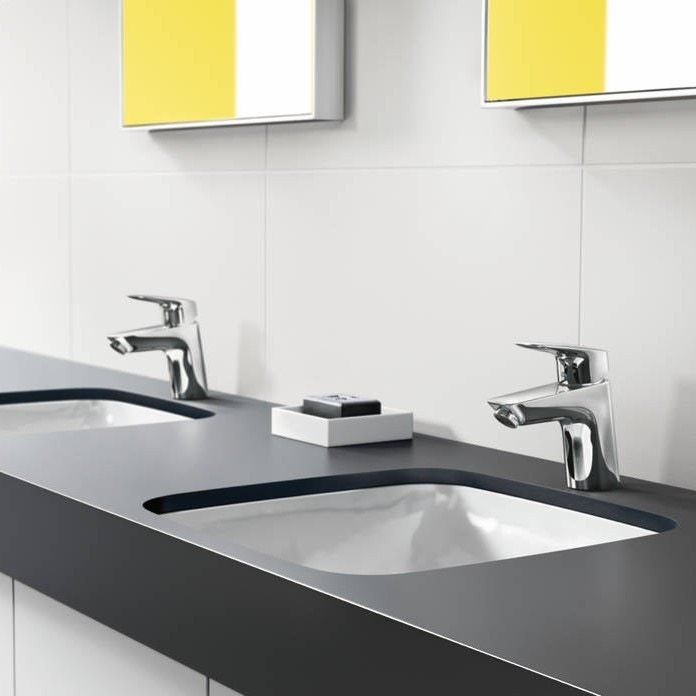 Immagine di Hansgrohe LOGIS Miscelatore monocomando lavabo H.14 cm 70, senza saltarello e scarico, finitura cromo 71071000