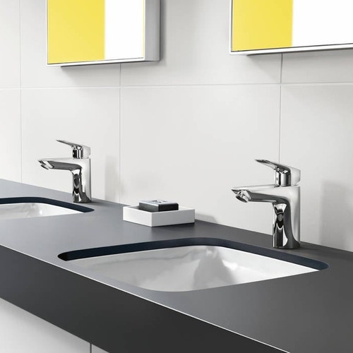 Immagine di Hansgrohe LOGIS miscelatore monocomando lavabo H.16 cm 100, con saltarello e scarico, finitura cromo 71100000