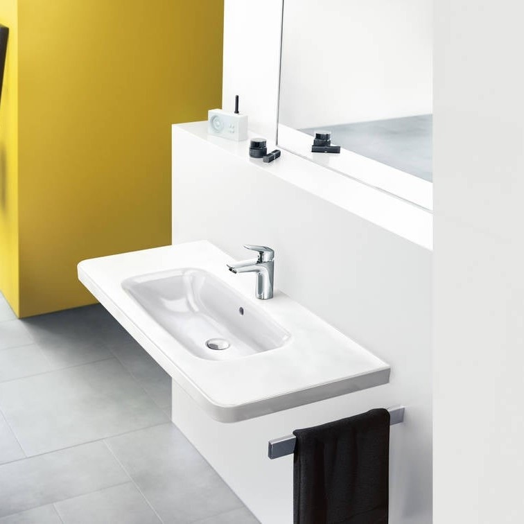 Immagine di Hansgrohe LOGIS miscelatore monocomando lavabo H.16 cm 100, con saltarello e scarico, finitura cromo 71100000