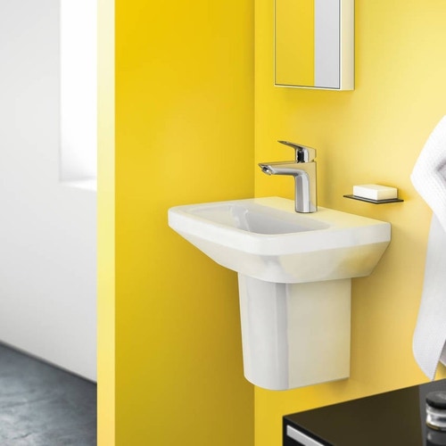 Immagine di Hansgrohe LOGIS miscelatore monocomando lavabo H.16 cm 100, CoolStart, con saltarello e scarico, finitura cromo 71102000