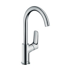 Immagine di Hansgrohe LOGIS miscelatore monocomando lavabo H.30 cm 210, con bocca erogazione girevole, scarico e saltarello, finitura cromo 71130000