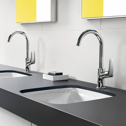 Immagine di Hansgrohe LOGIS miscelatore monocomando lavabo H.30 cm 210, con bocca erogazione girevole, scarico e saltarello, finitura cromo 71130000