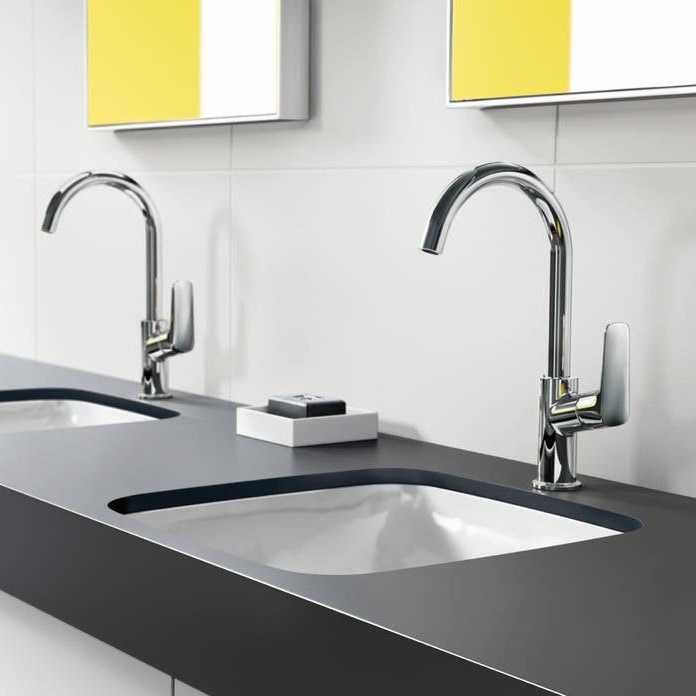 Immagine di Hansgrohe LOGIS miscelatore monocomando lavabo H.30 cm 210, con bocca erogazione girevole, scarico e saltarello, finitura cromo 71130000