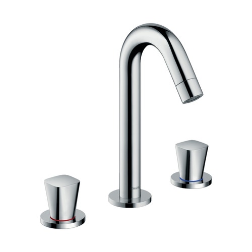 Immagine di Hansgrohe LOGIS rubinetteria 3 fori lavabo 150, con saltarello, finitura cromo 71133000
