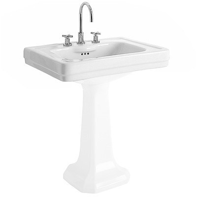 Immagine di Pozzi Ginori Montebianco lavabo 64 a 3 fori, bianco 07021000