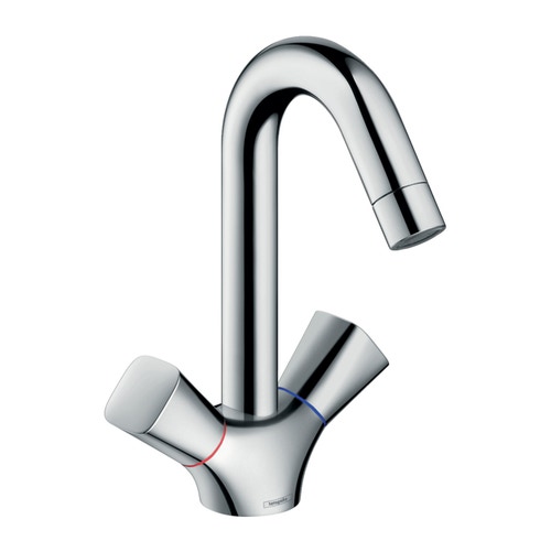 Immagine di Hansgrohe LOGIS miscelatore lavabo 2 maniglie 150, senza scarico e saltarello, finitura cromo 71221000