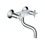 Immagine di Hansgrohe LOGIS CLASSIC rubinetteria cucina 2 maniglie, a parete, bocca d'erogazione bassa, finitura cromo 71287000