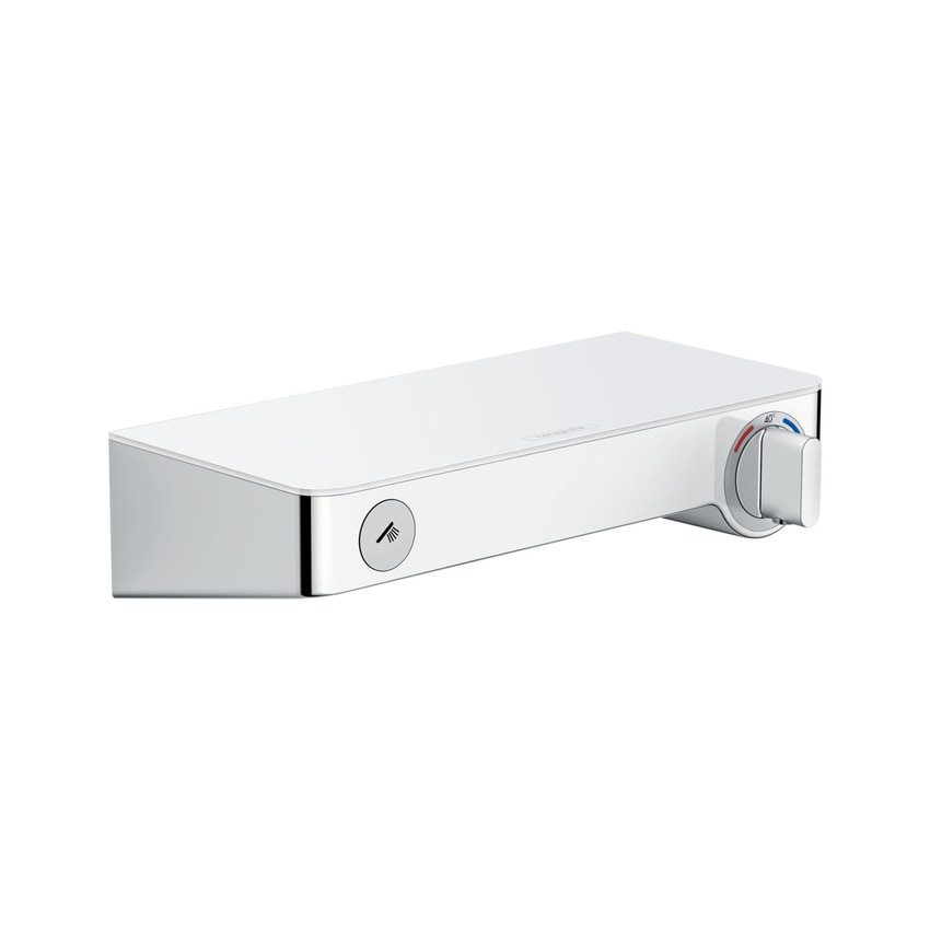 Immagine di Hansgrohe SHOWER TABLET SELECT miscelatore termostatico doccia 300, esterno, finitura cromo e bianco 13171400
