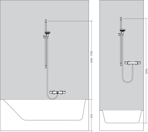 Immagine di Hansgrohe UNICA asta doccia S puro 72 cm, con flessibile doccia, finitura cromo 28632000