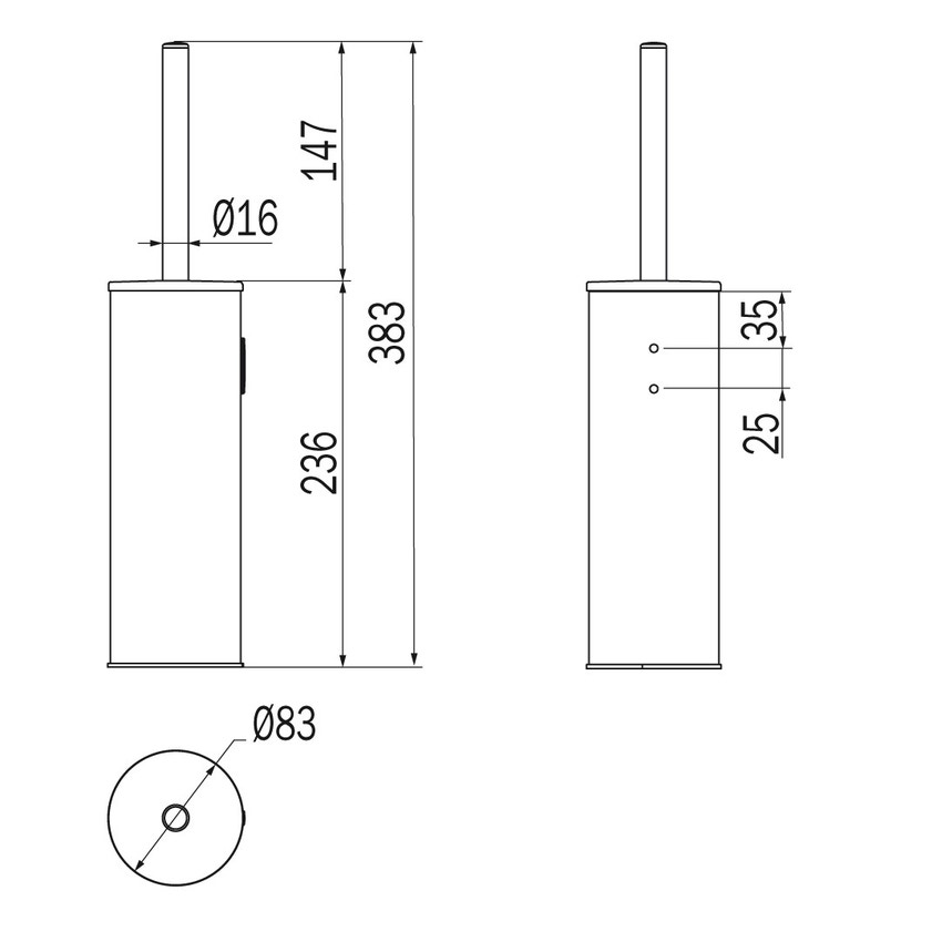 Immagine di Inda EXPORT portascopino da parete o da appoggio, finitura inox AV414AAL