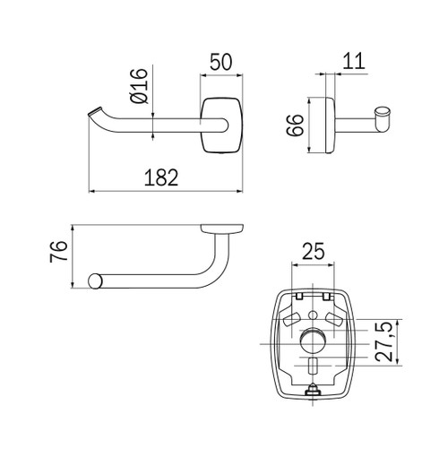 Immagine di Inda EXPORT portarotolo, finitura cromo A22250CR