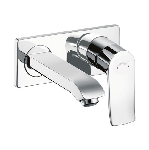Immagine di Hansgrohe METRIS miscelatore monocomando lavabo ad incasso, a parete, con bocca erogazione 16.5 cm, finitura cromo 31085000