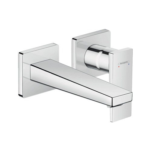 Immagine di Hansgrohe METROPOL miscelatore monocomando lavabo, ad incasso a parete, con maniglia a leva e bocca erogazione 16.5 cm, finitura cromo 32525000