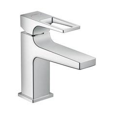 Immagine di Hansgrohe METROPOL miscelatore monocomando lavabo 100, per lavamani, con maniglia a staffa e piletta push-open, finitura cromo 74500000