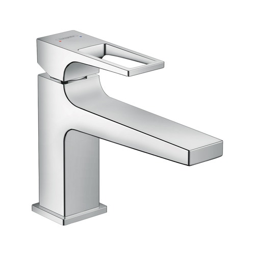 Immagine di Hansgrohe METROPOL miscelatore monocomando lavabo 100, con maniglia a staffa e piletta push-open, finitura cromo 74502000
