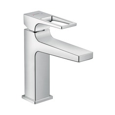 Immagine di Hansgrohe METROPOL miscelatore monocomando lavabo 110, con maniglia a staffa, scarico e saltarello, finitura cromo 74506000