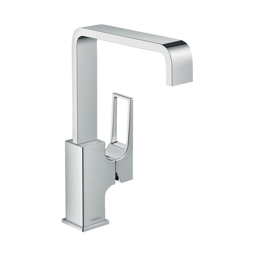 Immagine di Hansgrohe METROPOL miscelatore monocomando lavabo 230, con maniglia a staffa e piletta push-open, finitura cromo 74511000