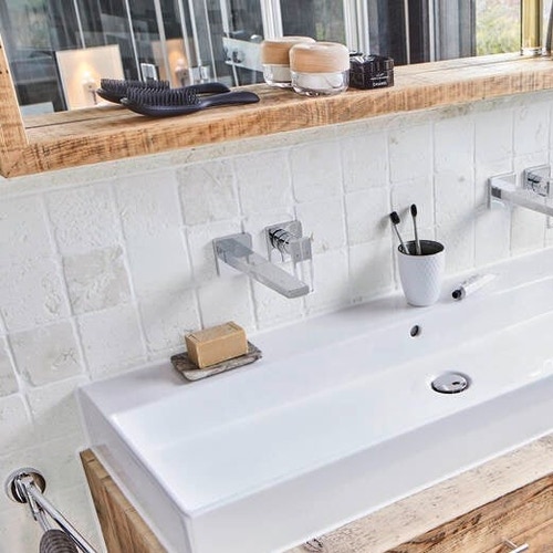 Immagine di Hansgrohe METROPOL miscelatore monocomando lavabo, ad incasso a parete, con maniglia a staffa, con bocca erogazione 22.5 cm, finitura cromo 74526000