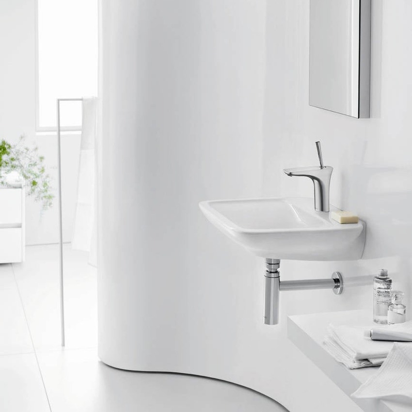 Immagine di Hansgrohe PURAVIDA miscelatore monocomando lavabo H.21 cm 100, lavamani con piletta push-open, finitura cromo 15075000