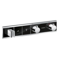 RAINSELECT miscelatore termostatico ad incasso per 2 utenze finitura nero/cromo