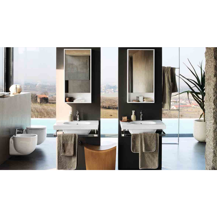 Immagine di Pozzi Ginori 500 vaso sospeso completo di sedile, bianco 41351000