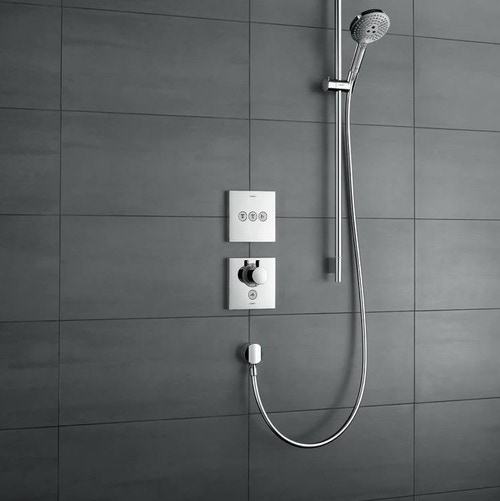 Immagine di Hansgrohe SHOWER SELECT miscelatore termostatico, ad incasso, ad alta portata, per 1 utenza e utenza opzionale, finitura cromo 15761000