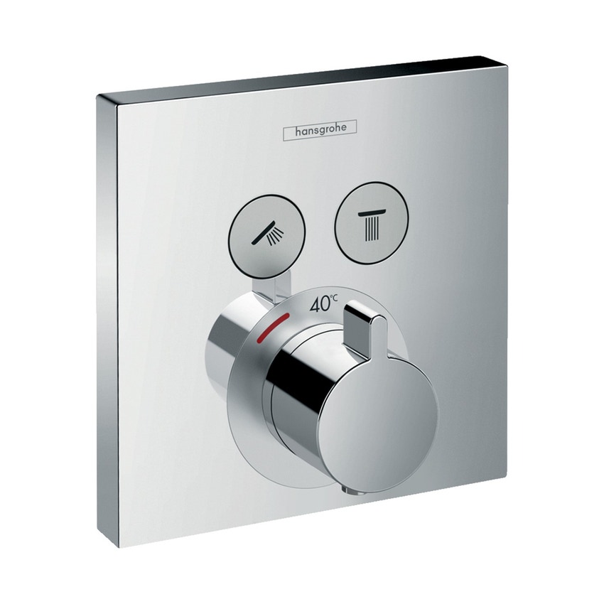 Immagine di Hansgrohe SHOWER SELECT miscelatore termostatico, ad incasso, per 2 utenze, finitura cromo 15763000