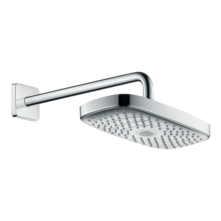 Immagine di Hansgrohe RAINDANCE SELECT E soffione doccia 300, 2 jet, EcoSmart 9 l/min, con braccio doccia, finitura cromo 26609000
