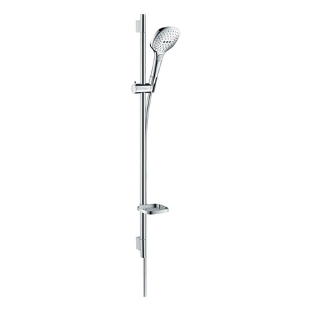 Immagine di Hansgrohe RAINDANCE SELECT E set doccia 120, 3 jet, con asta doccia 90 cm e portasapone, finitura cromo 26621000