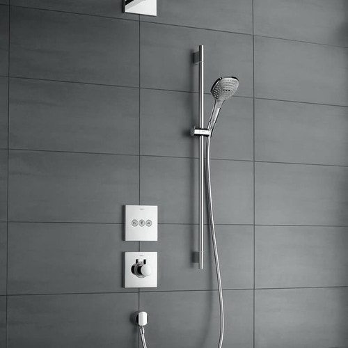 Immagine di Hansgrohe RAINDANCE SELECT E set doccia 120, 3 jet, con asta doccia 90 cm e portasapone, finitura cromo 26621000