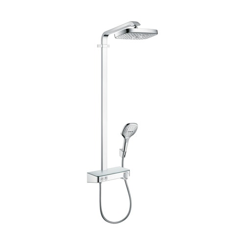 Immagine di Hansgrohe RAINDANCE SELECT E showerpipe 300, 2 jet, EcoSmart 9 l/min, con ShowerTablet select 300, finitura cromo 27283000