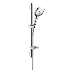 Immagine di Hansgrohe RAINDANCE SELECT E set doccia 150, 3 jet, con asta doccia 65 cm e portasapone, finitura cromo 27856000