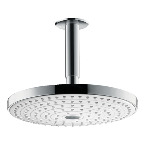 Immagine di Hansgrohe RAINDANCE SELECT S soffione doccia 240, 2 jet, con connessione soffitto, finitura cromo e bianco 26467400