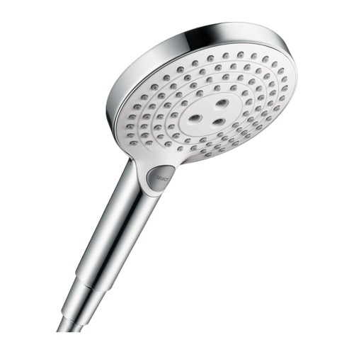 Immagine di Hansgrohe RAINDANCE SELECT S doccetta 120, 3 jet, EcoSmart 9 l/min, finitura cromo e bianco 26531400