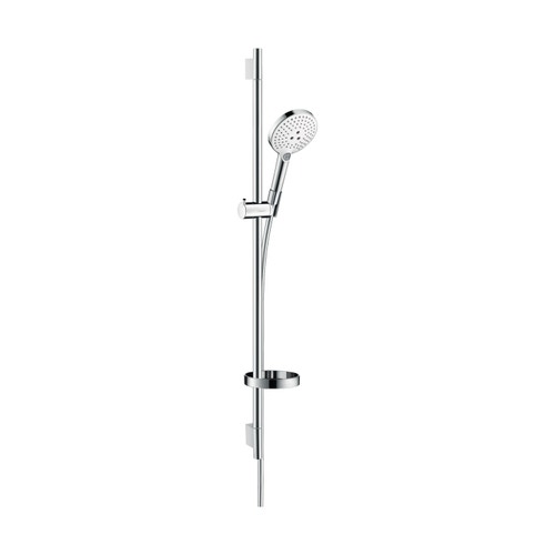 Immagine di Hansgrohe RAINDANCE SELECT S set doccia 120, 3 jet, con asta doccia 90 cm e portasapone, finitura cromo e bianco 26631400