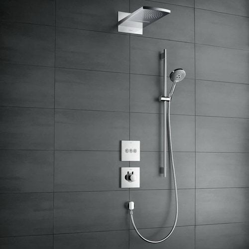Immagine di Hansgrohe RAINDANCE SELECT S set doccia 120, 3 jet, EcoSmart 9 l/min, con asta doccia 90 cm e portasapone, finitura cromo 26633000